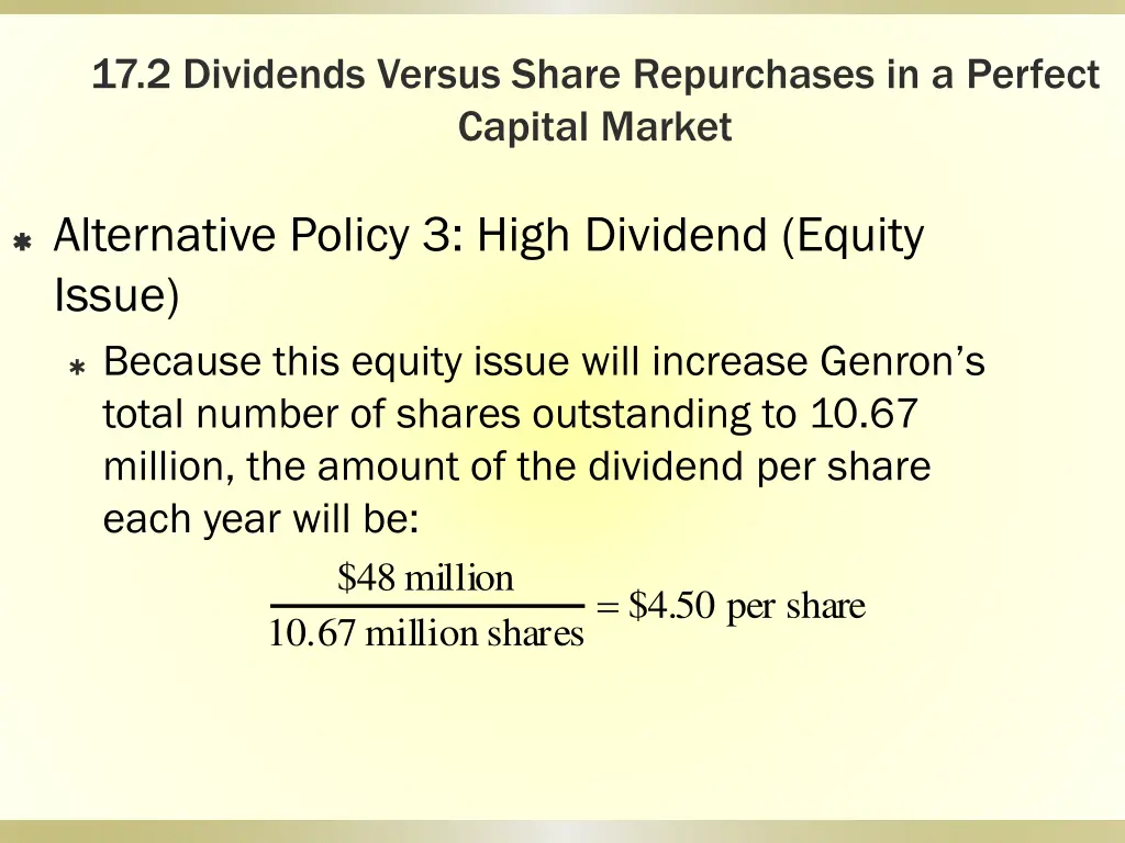 17 2 dividends versus share repurchases 18