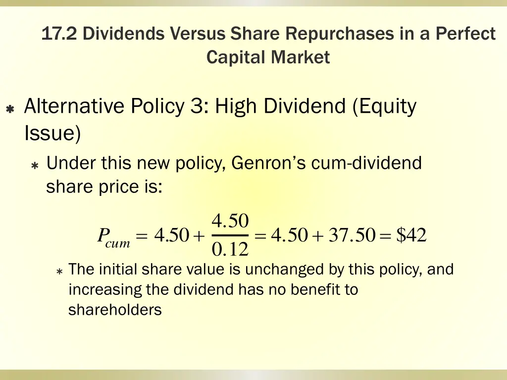 17 2 dividends versus share repurchases 19