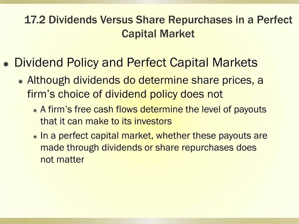 17 2 dividends versus share repurchases 21