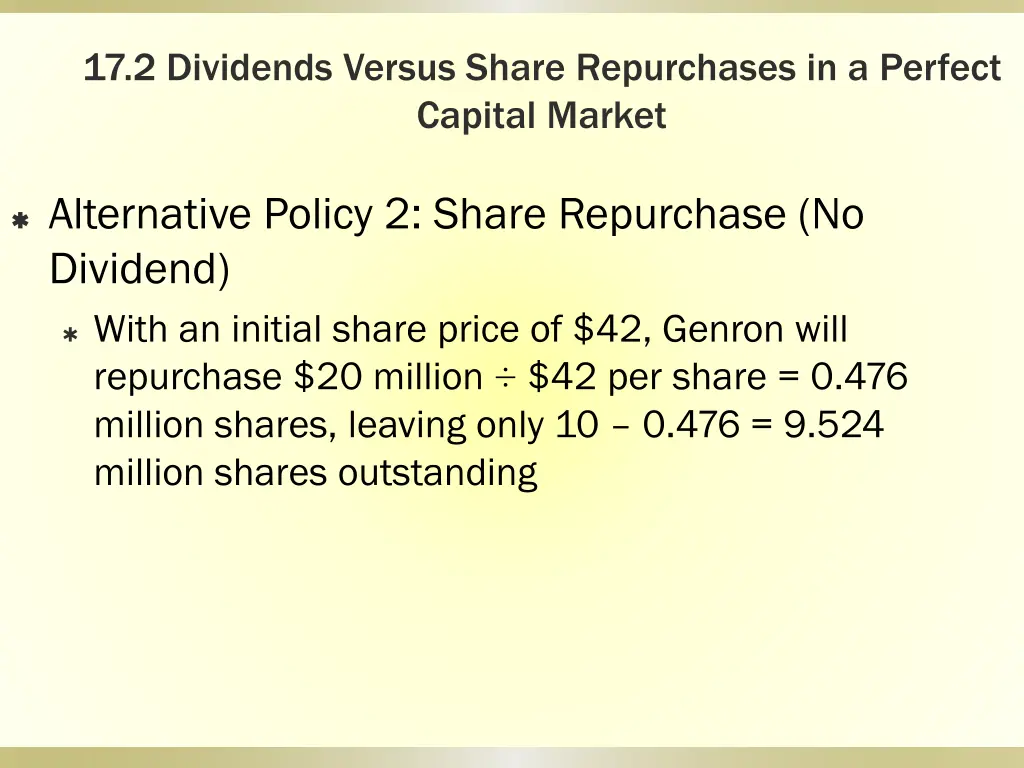 17 2 dividends versus share repurchases 6