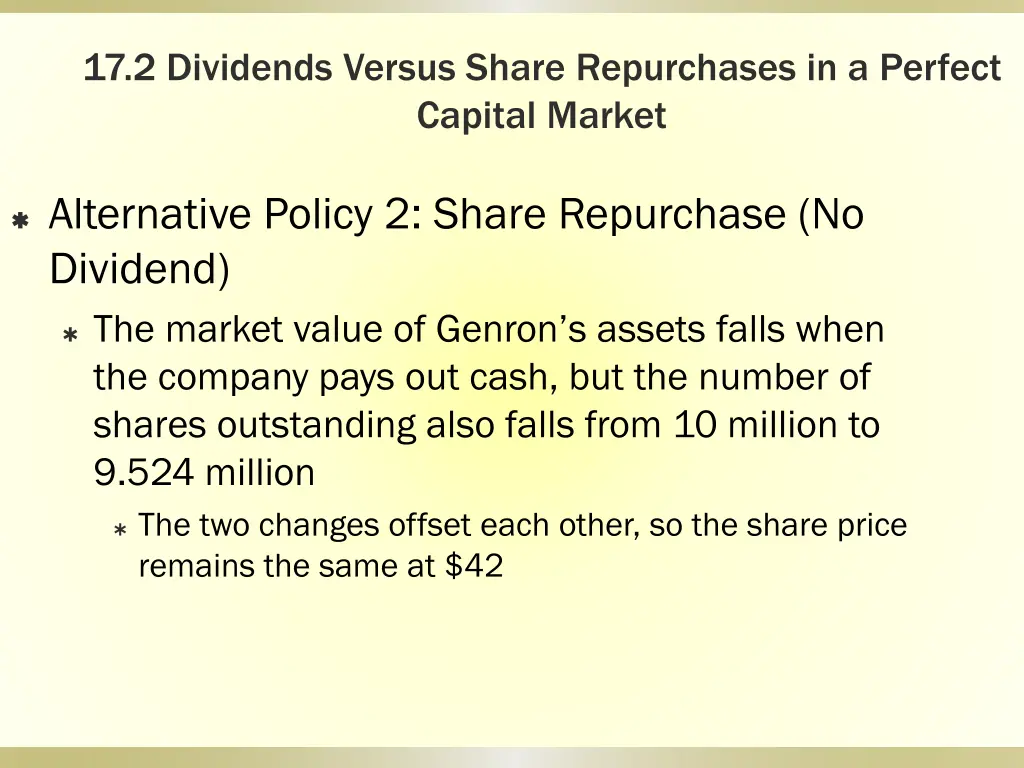 17 2 dividends versus share repurchases 8