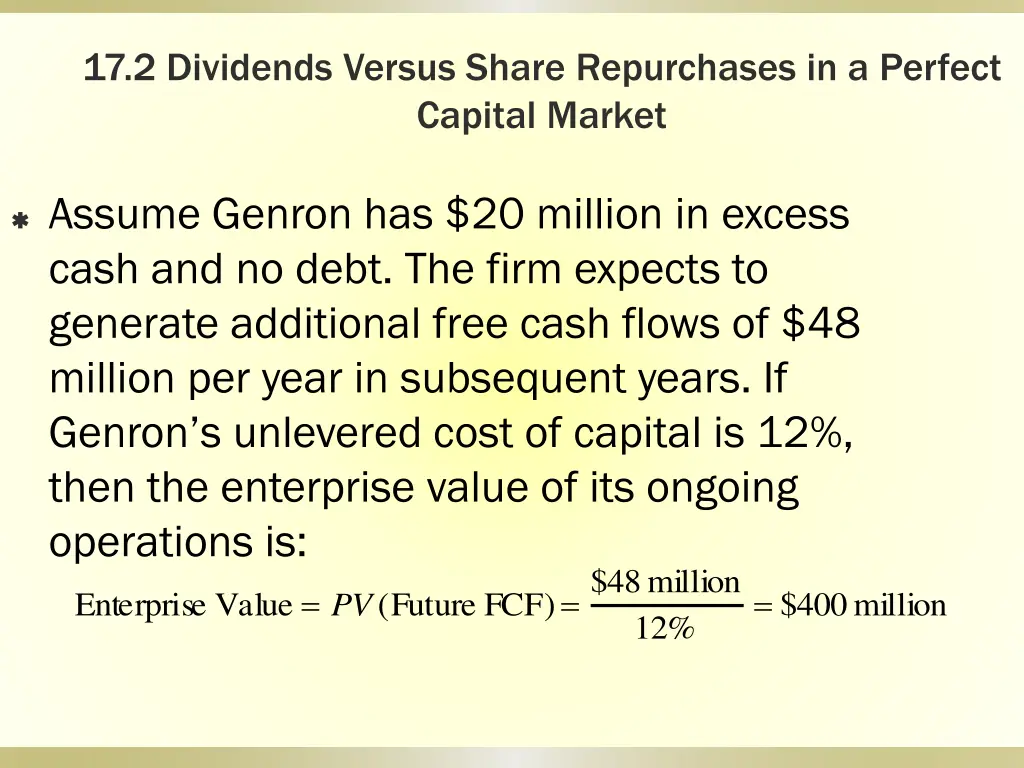 17 2 dividends versus share repurchases