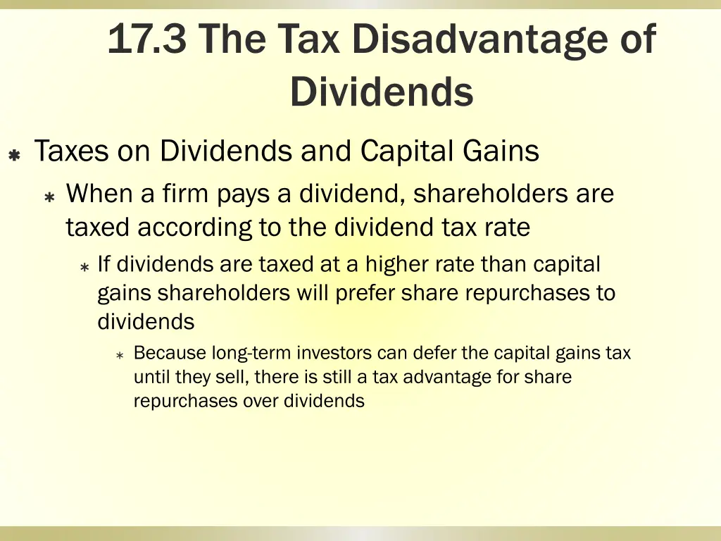 17 3 the tax disadvantage of dividends 1