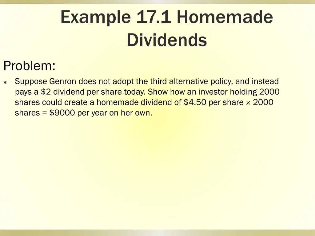 example 17 1 homemade dividends