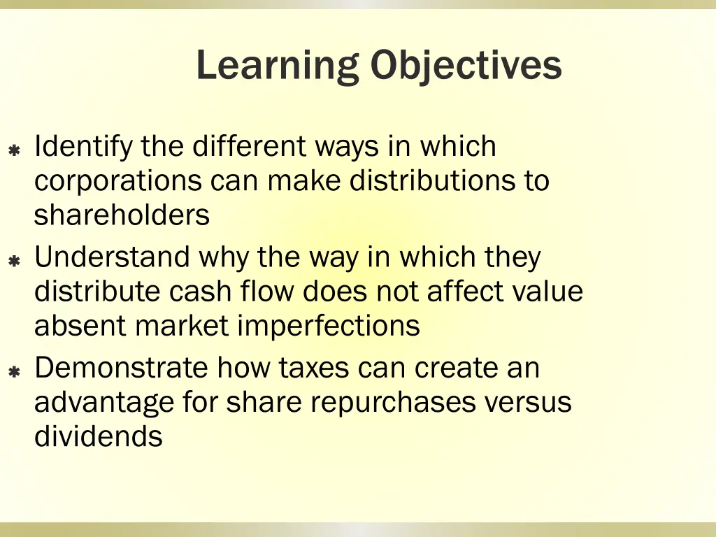 learning objectives