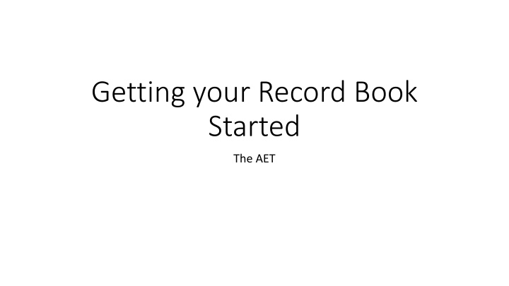 getting your record book started