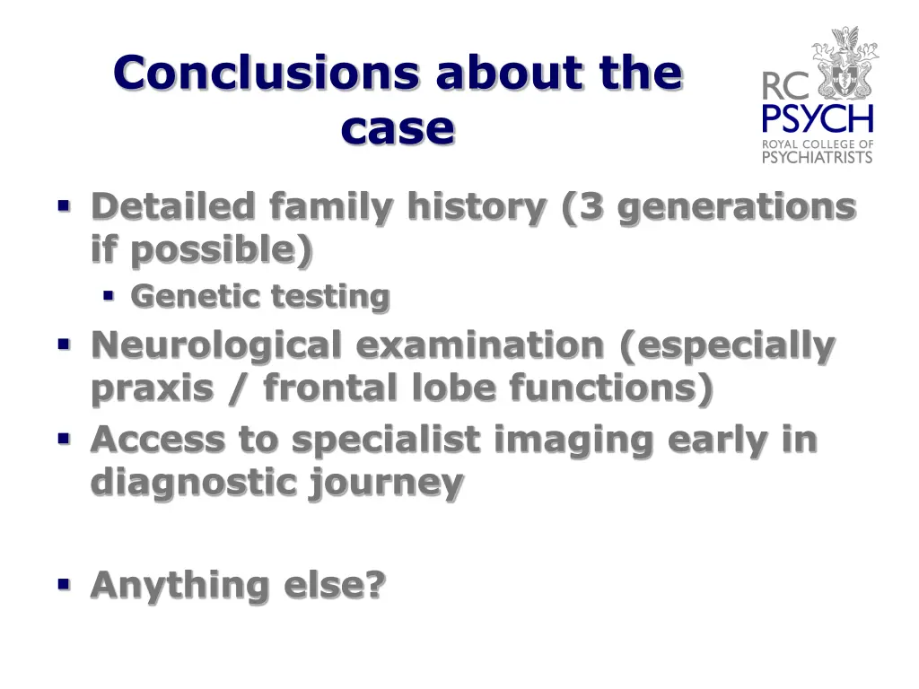 conclusions about the case