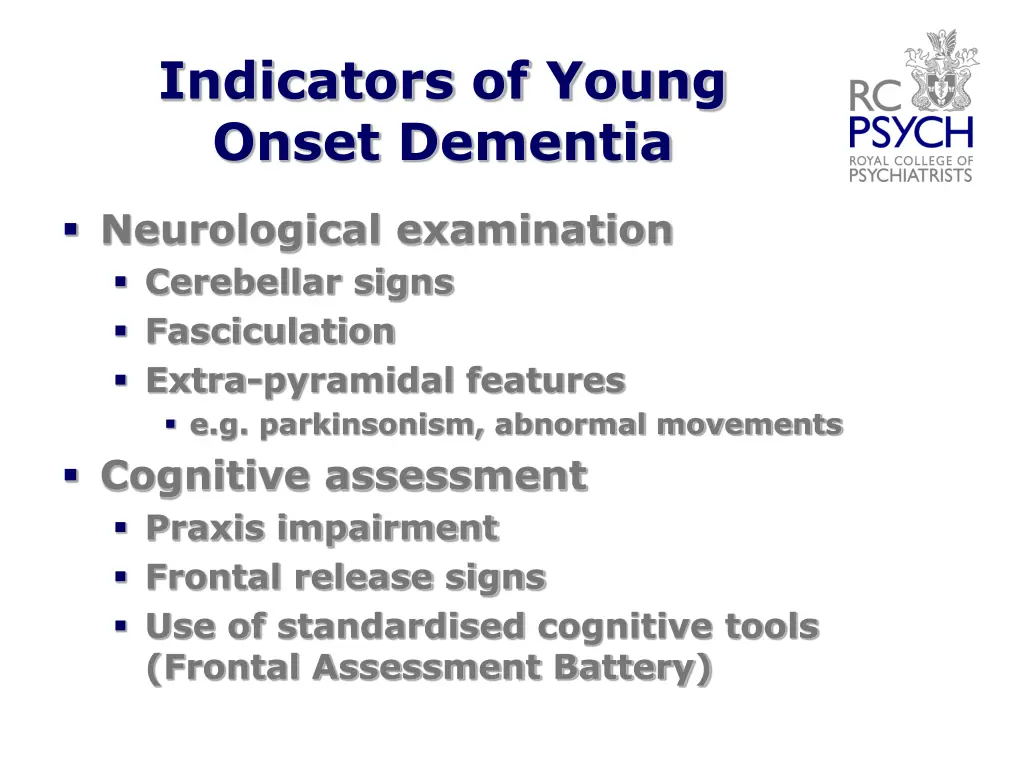 indicators of young onset dementia 1