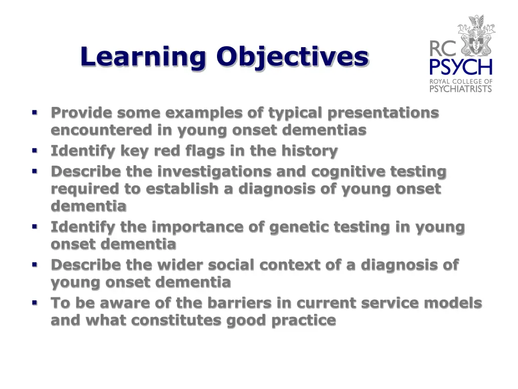 learning objectives