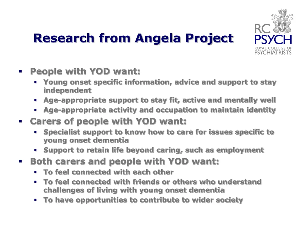 research from angela project