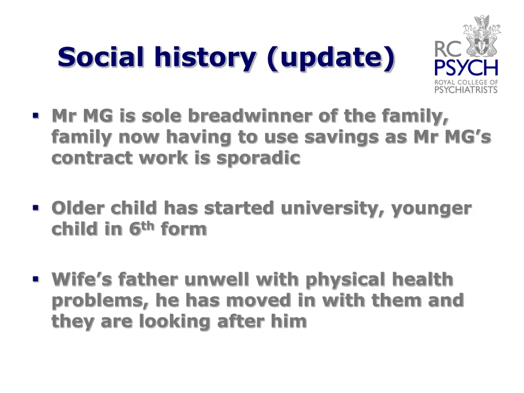 social history update