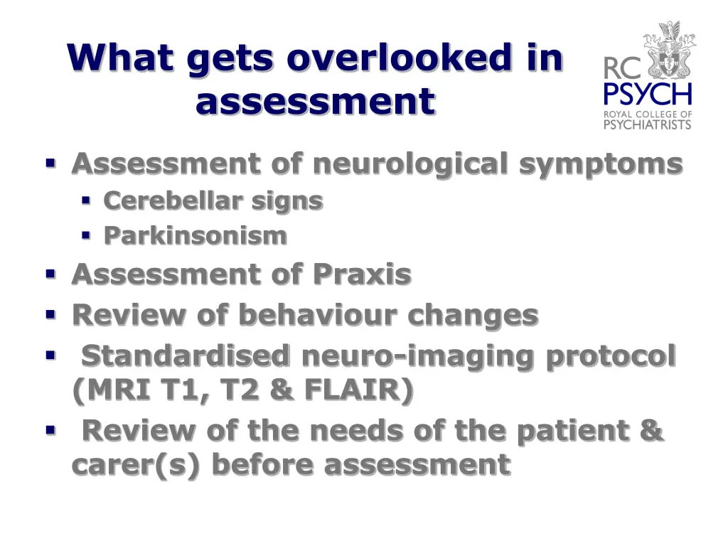 what gets overlooked in assessment