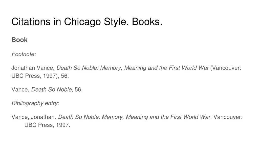 citations in chicago style books