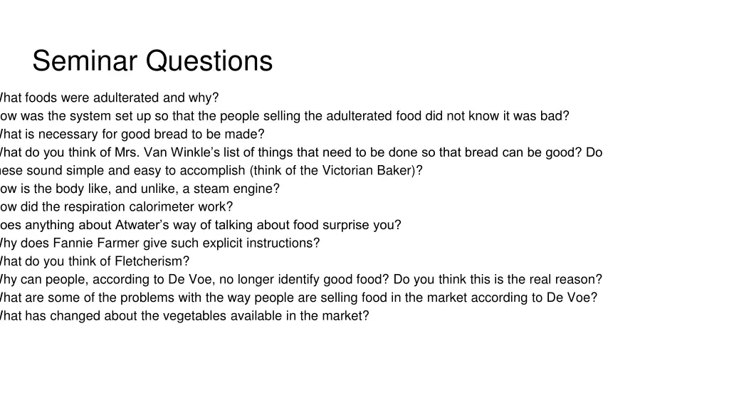 seminar questions