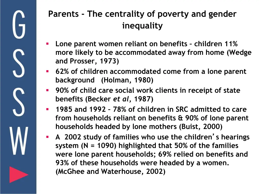 parents the centrality of poverty and gender