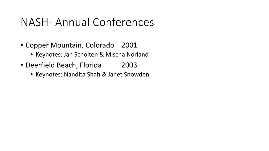 nash annual conferences 1