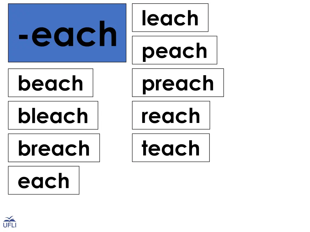 leach peach preach reach teach