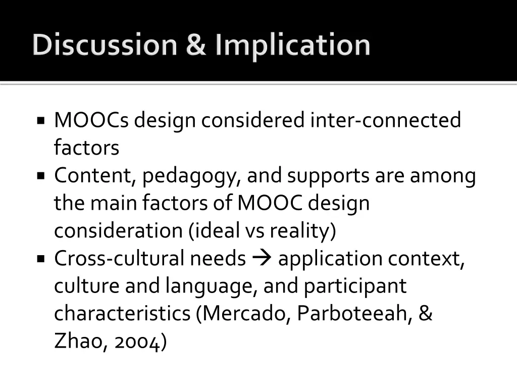 moocs design considered inter connected factors