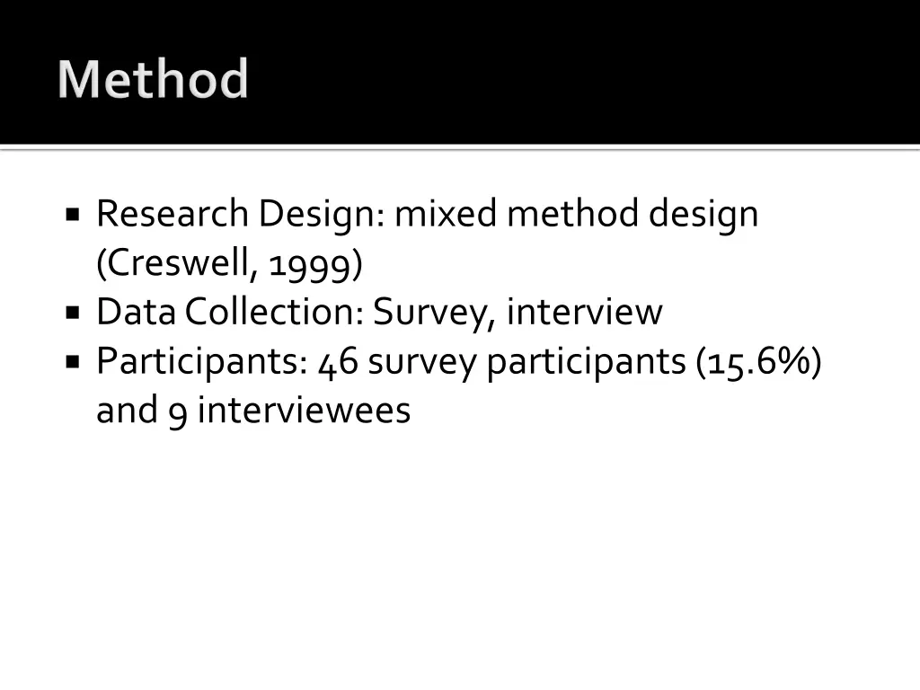 research design mixed method design creswell 1999