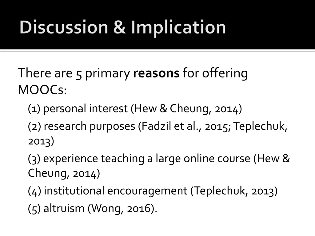 there are 5 primary reasons for offering moocs