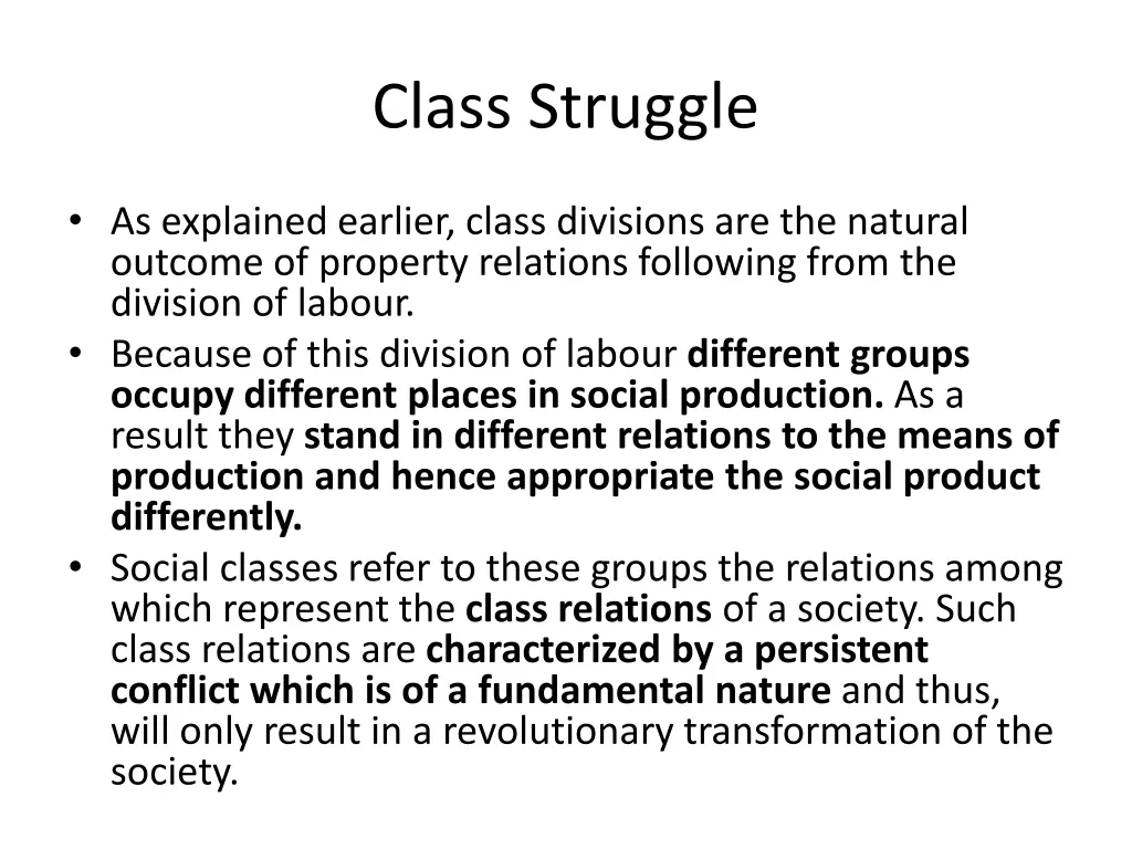 class struggle