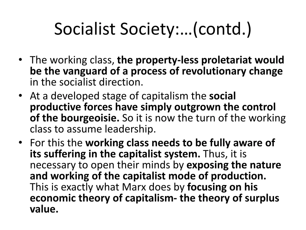 socialist society contd 1