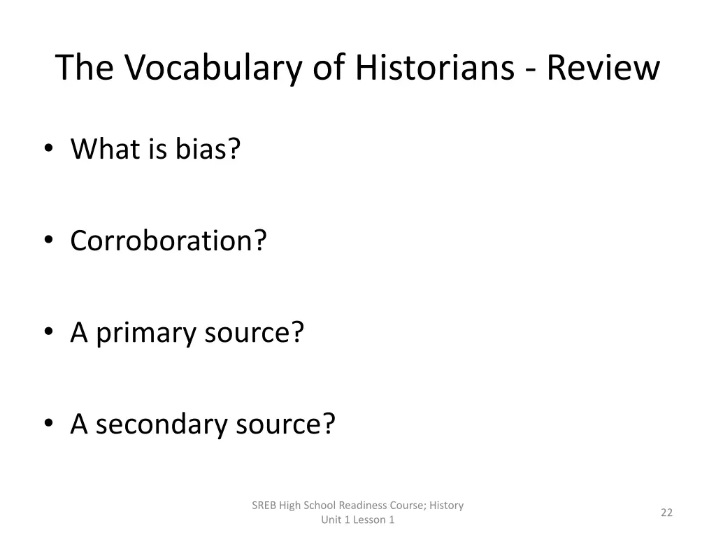 the vocabulary of historians review