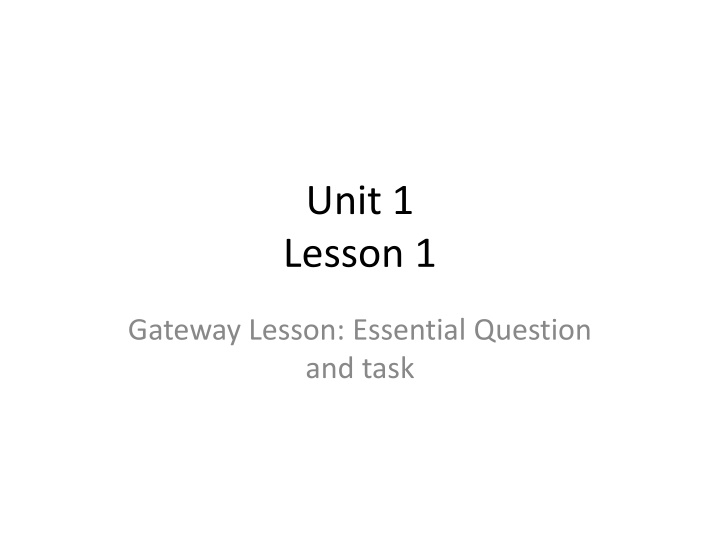 unit 1 lesson 1