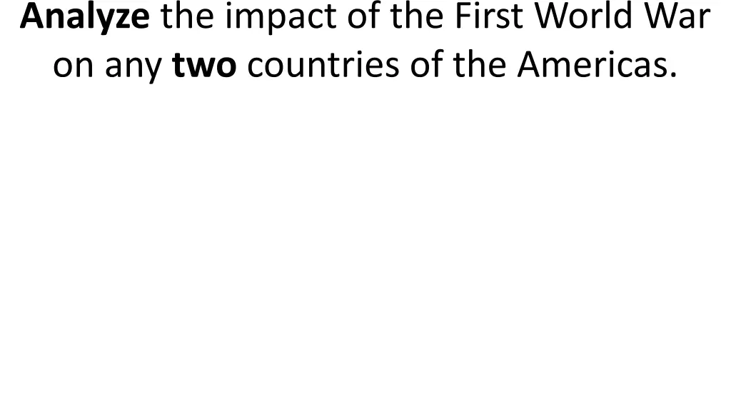 analyze the impact of the first world