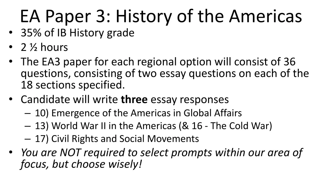 ea paper 3 history of the americas