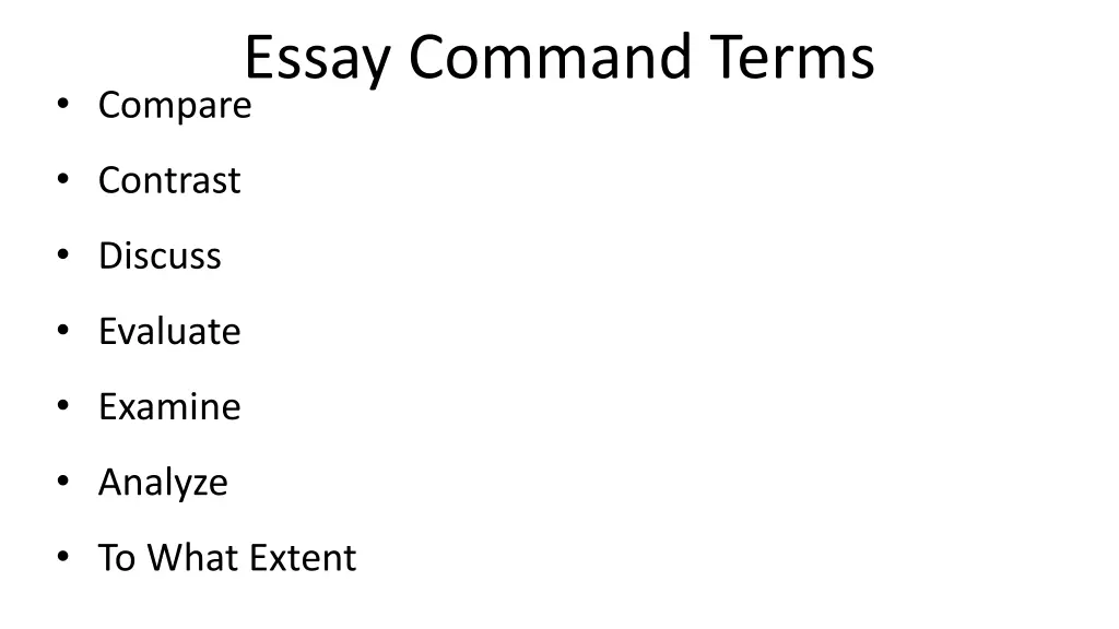 essay command terms compare