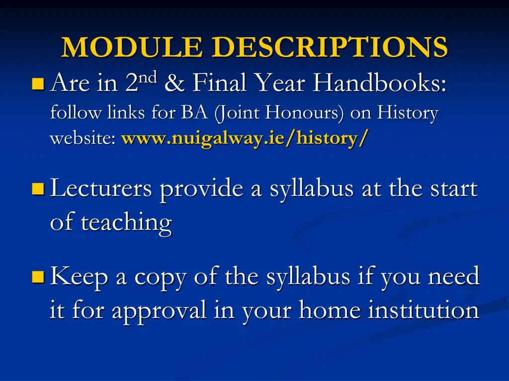 module descriptions are in 2 nd final year