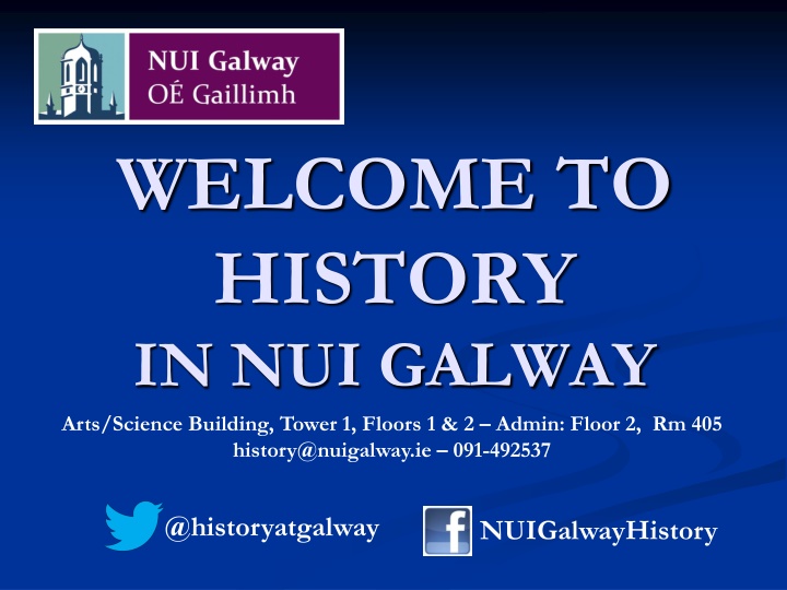 welcome to history in nui galway arts science