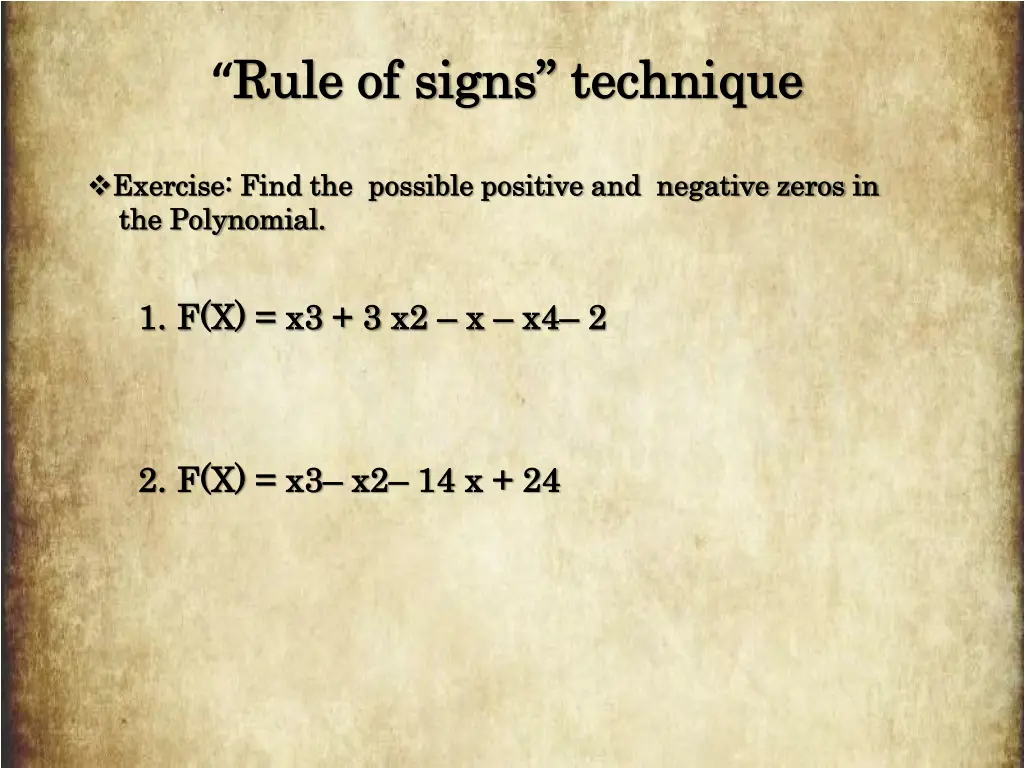 rule of signs rule of signs technique 5