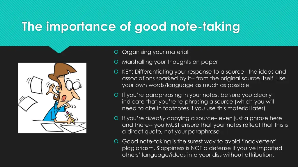 the importance of good note taking