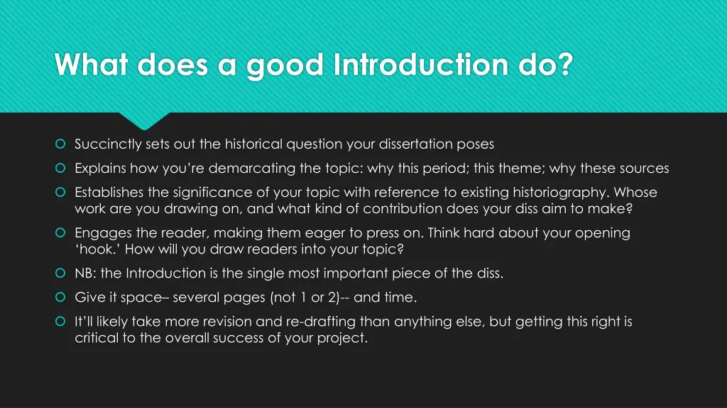 what does a good introduction do