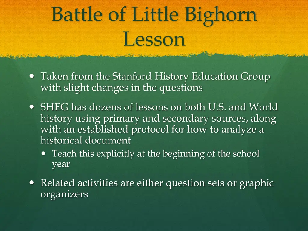 battle of little bighorn lesson