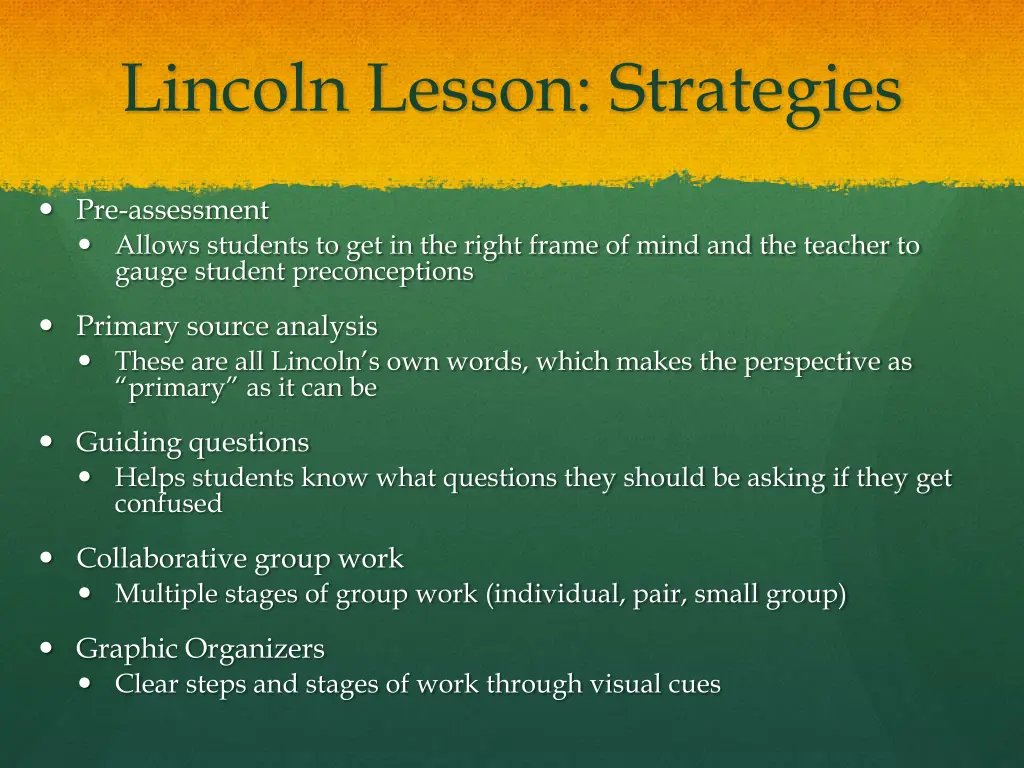 lincoln lesson strategies