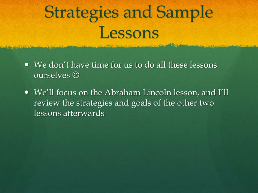 strategies and sample lessons