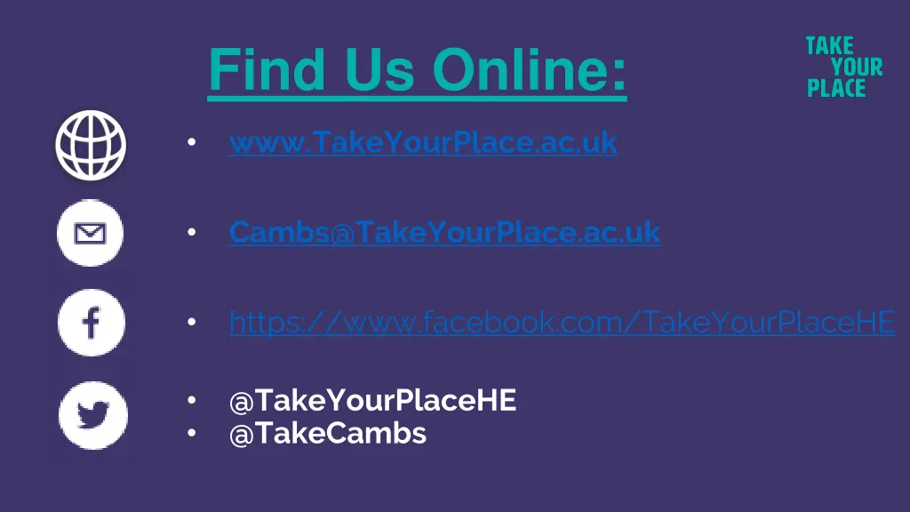 find us online