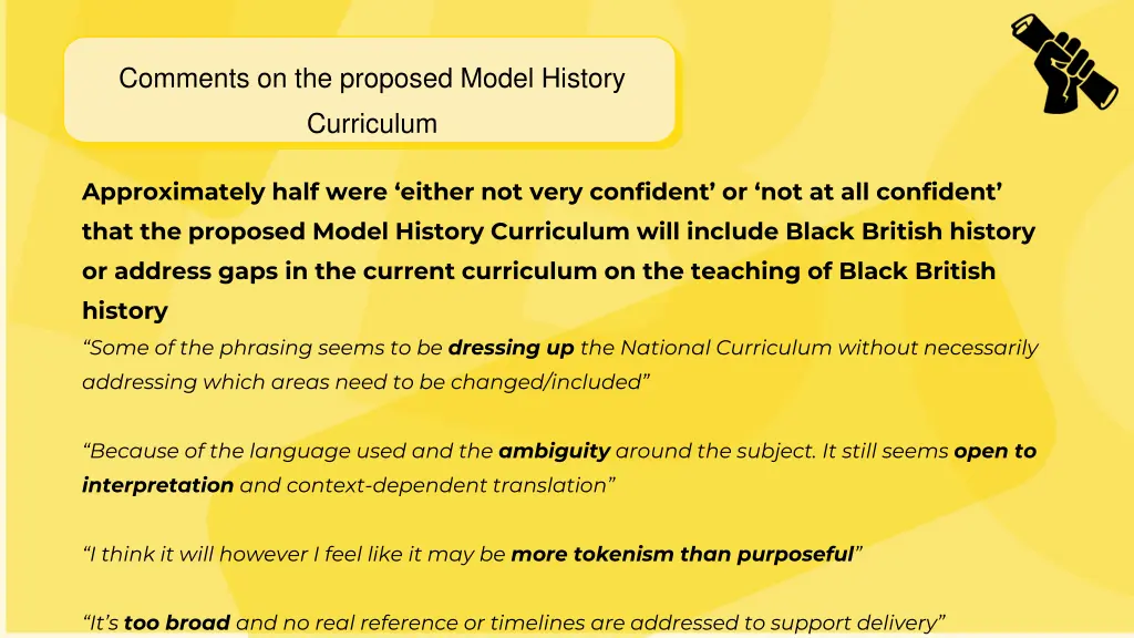 comments on the proposed model history 1