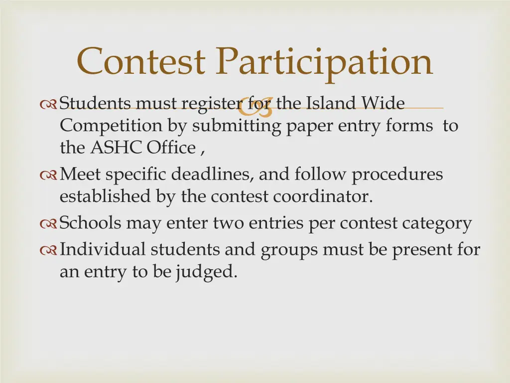 contest participation