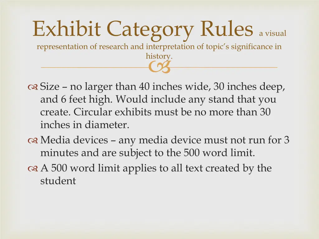 exhibit category rules a visual representation