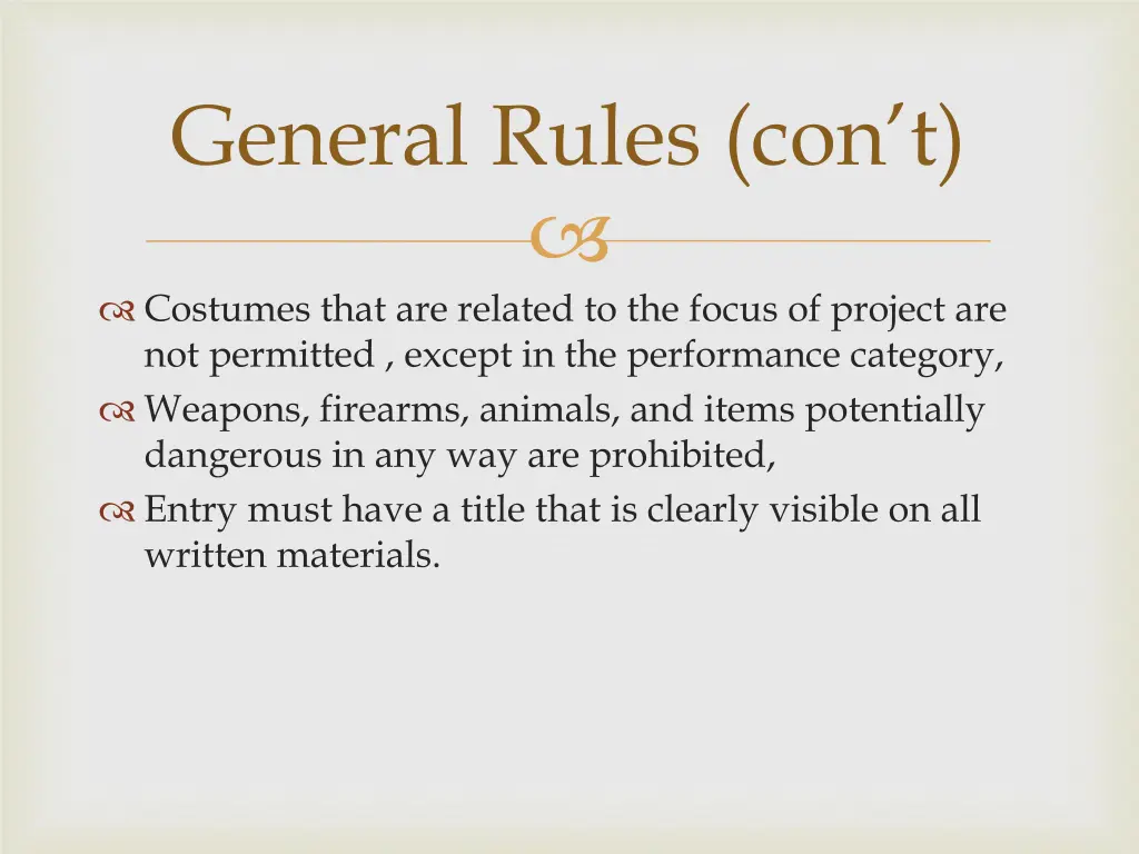 general rules con t 1