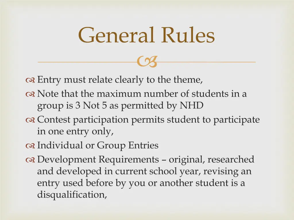 general rules