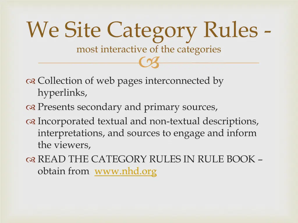 we site category rules most interactive