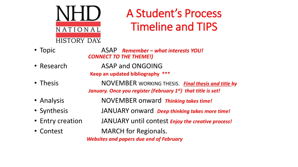 a student s process a student s process timeline