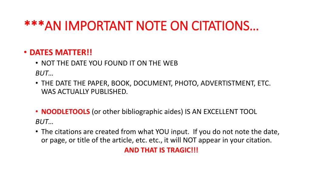 an important note on citations an important note