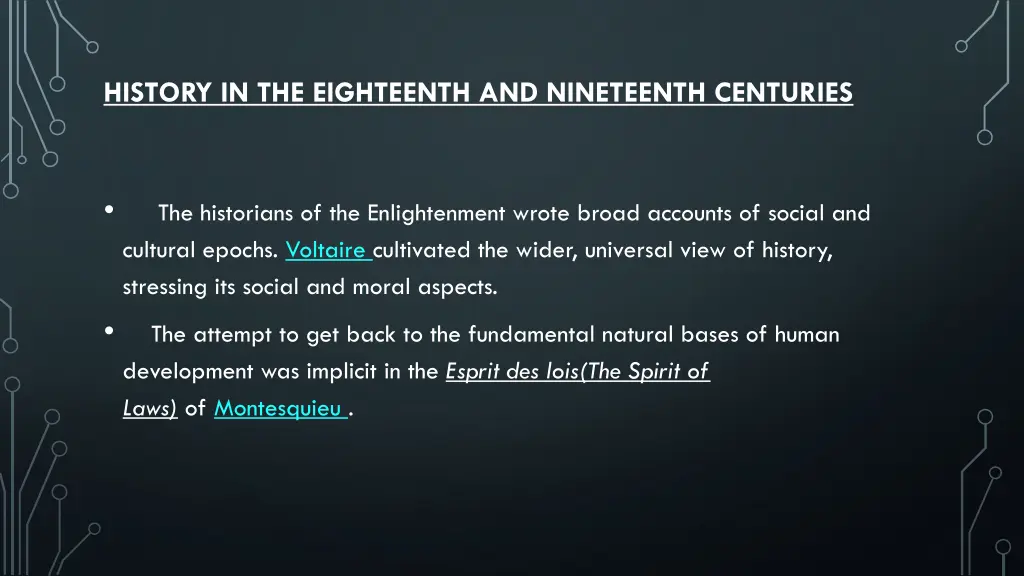 history in the eighteenth and nineteenth centuries