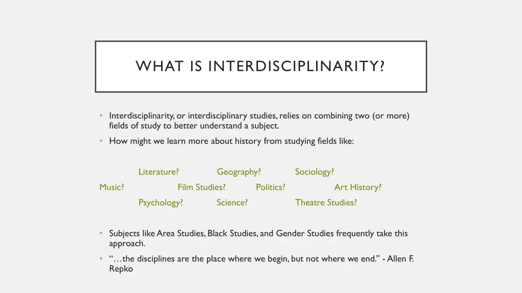 what is interdisciplinarity